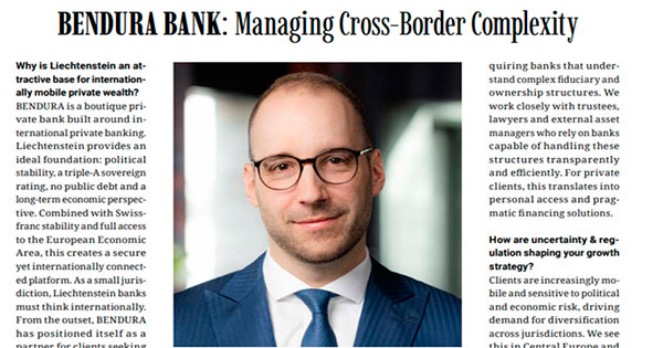BENDURA BANK AG Featured in Forbes Liechtenstein Special Report