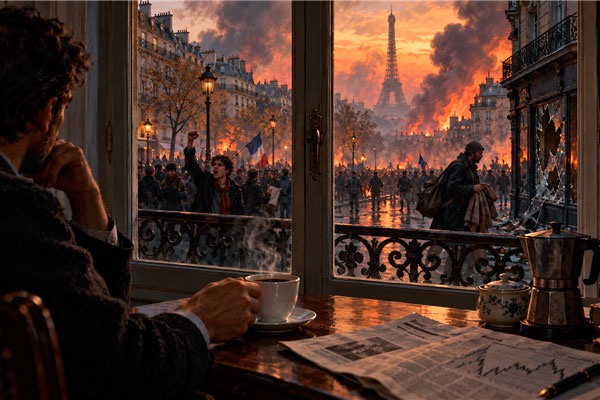 Paris Burns. The Coffee Cools. The Portfolio Calls for a Cool Head.