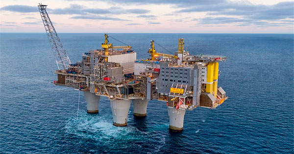 Самая высокая добыча природного газа на норвежском месторождении